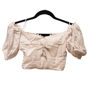 Express White Crop Top Keyhole XXS Vacation NWT